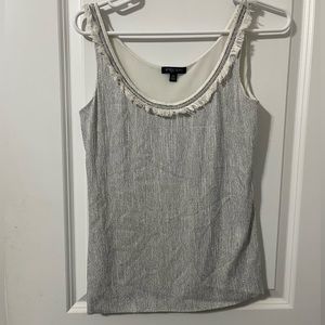 Etcetera tank silver raw edge tank‎ XS